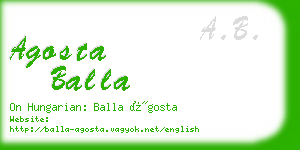 agosta balla business card